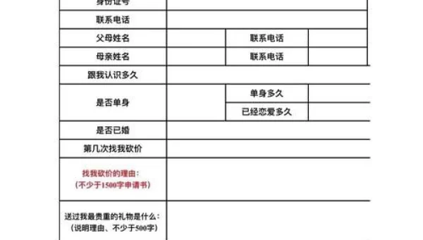 拼多多砍价申请表